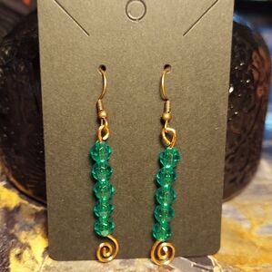 Elegant Green Beaded Earrings